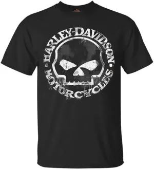 Harley-Davidson Men's T-Shirt, Hand Made Willie G Skull Distressed 30294030