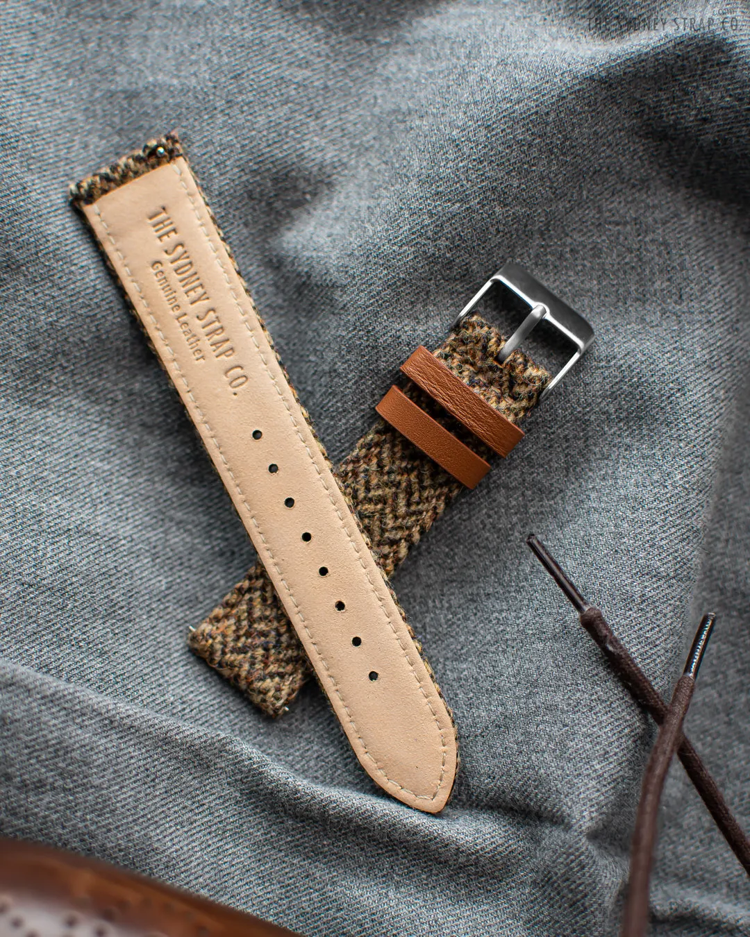 HARRIS TWEED® LIGHT BROWN HERRINGBONE