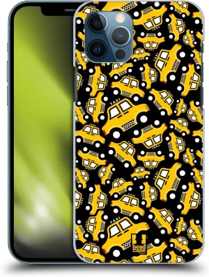 Head Case Designs Black Taxi Pattern Yellow Cab Hard Back Case Compatible with Apple iPhone 12 / iPhone 12 Pro