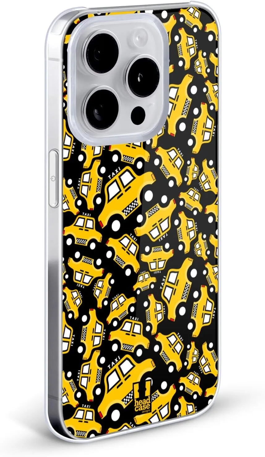 Head Case Designs Black Taxi Pattern Yellow Cab Hard Back Case Compatible with Apple iPhone 7/8 / SE 2020 & 2022