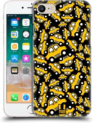 Head Case Designs Black Taxi Pattern Yellow Cab Hard Back Case Compatible with Apple iPhone 7/8 / SE 2020 & 2022