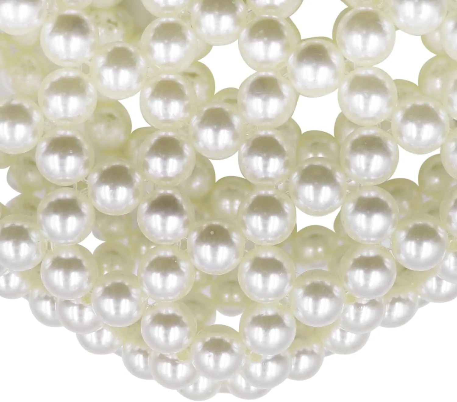 Heart White Beaded Pearl Handbag Purse Acrylic Beaded Handbag Mini Wrislet Clutch Elegant Evening Bag for Party Wedding