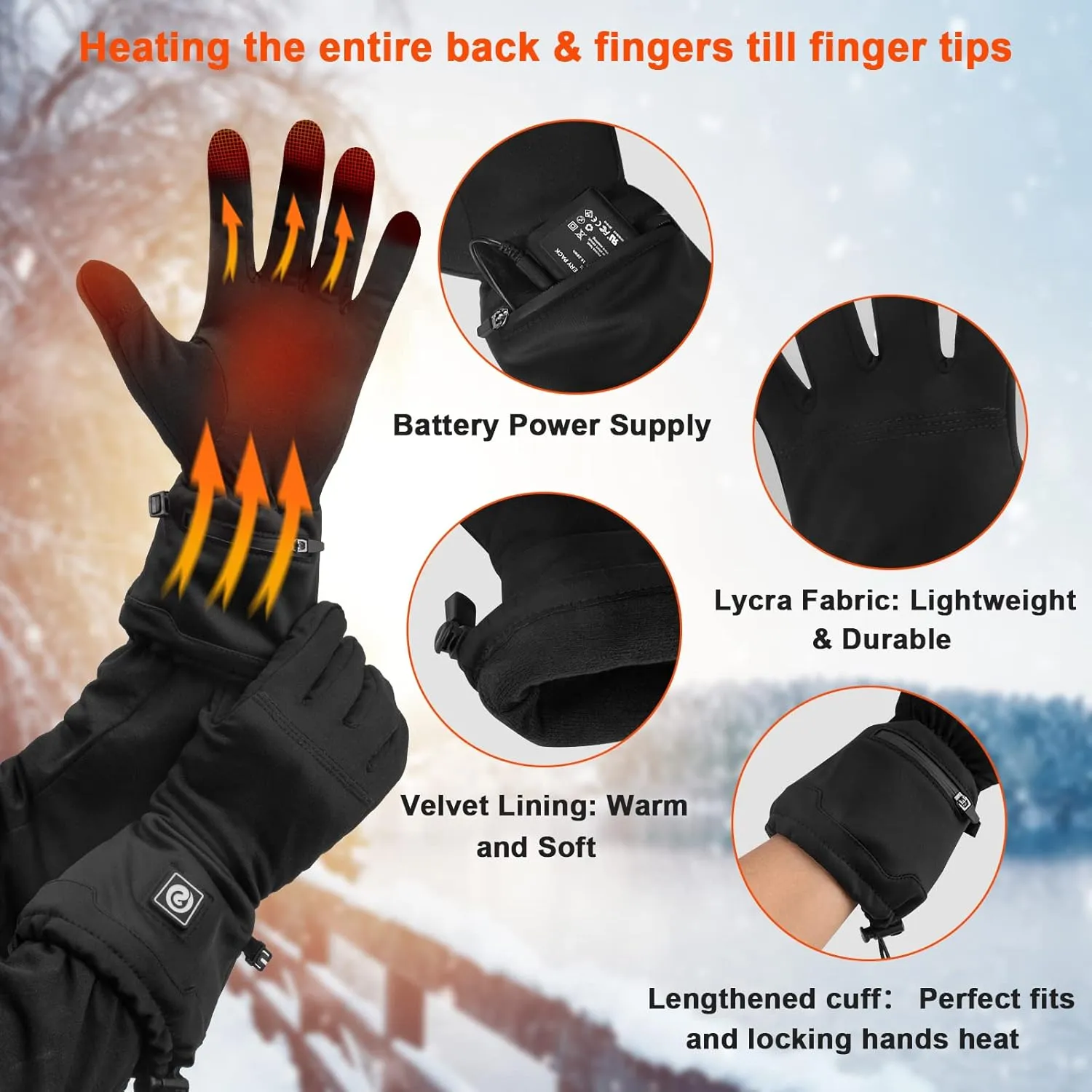 Heated Gloves Liners for Women Men, Rechargeable Battery Heated Thin Glove, Winter Heated Warm Work Glove for Arthritis Hands