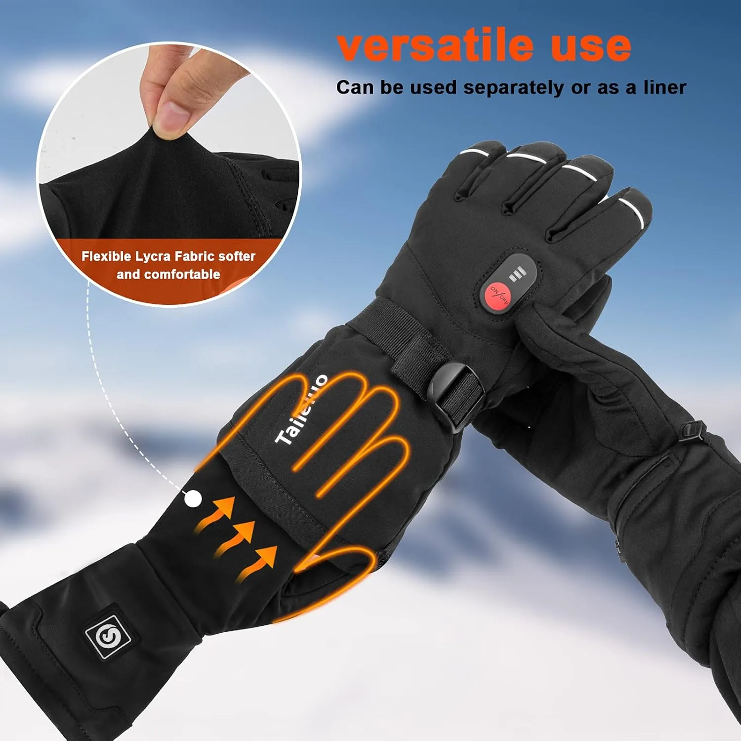 Heated Gloves Liners for Women Men, Rechargeable Battery Heated Thin Glove, Winter Heated Warm Work Glove for Arthritis Hands