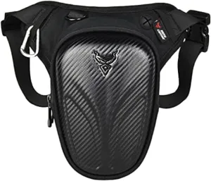 Hebetag Motorcycle Drop Leg Bag Oxford Waist Pack for Men Women Bum Hip Fanny Belt Purse Pouch Outdoor Travel Sports Hiking Bike Riding Cycling Thigh Daypack, Black