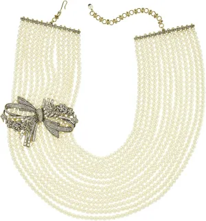 Heidi Daus ®"Best in Bows Beaded Crystal Multi-Strand Bow Necklace
