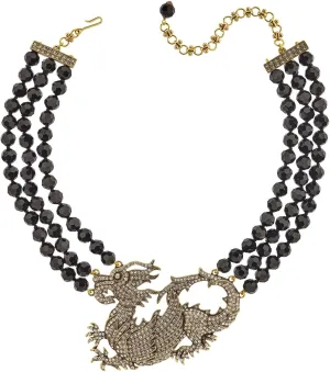 Heidi Daus® "Mystical Dragon Beaded Crystal Dragon Necklace
