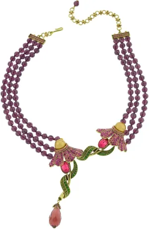 Heidi Daus®"Echinacea Beaded Crystal Floral Necklace