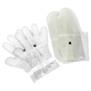Hemoton 2 Pairs Hand Cares Gloves Paraffin Wax Covers for Hand Moisturizing Foot Pouches Spa Liners Skin Set