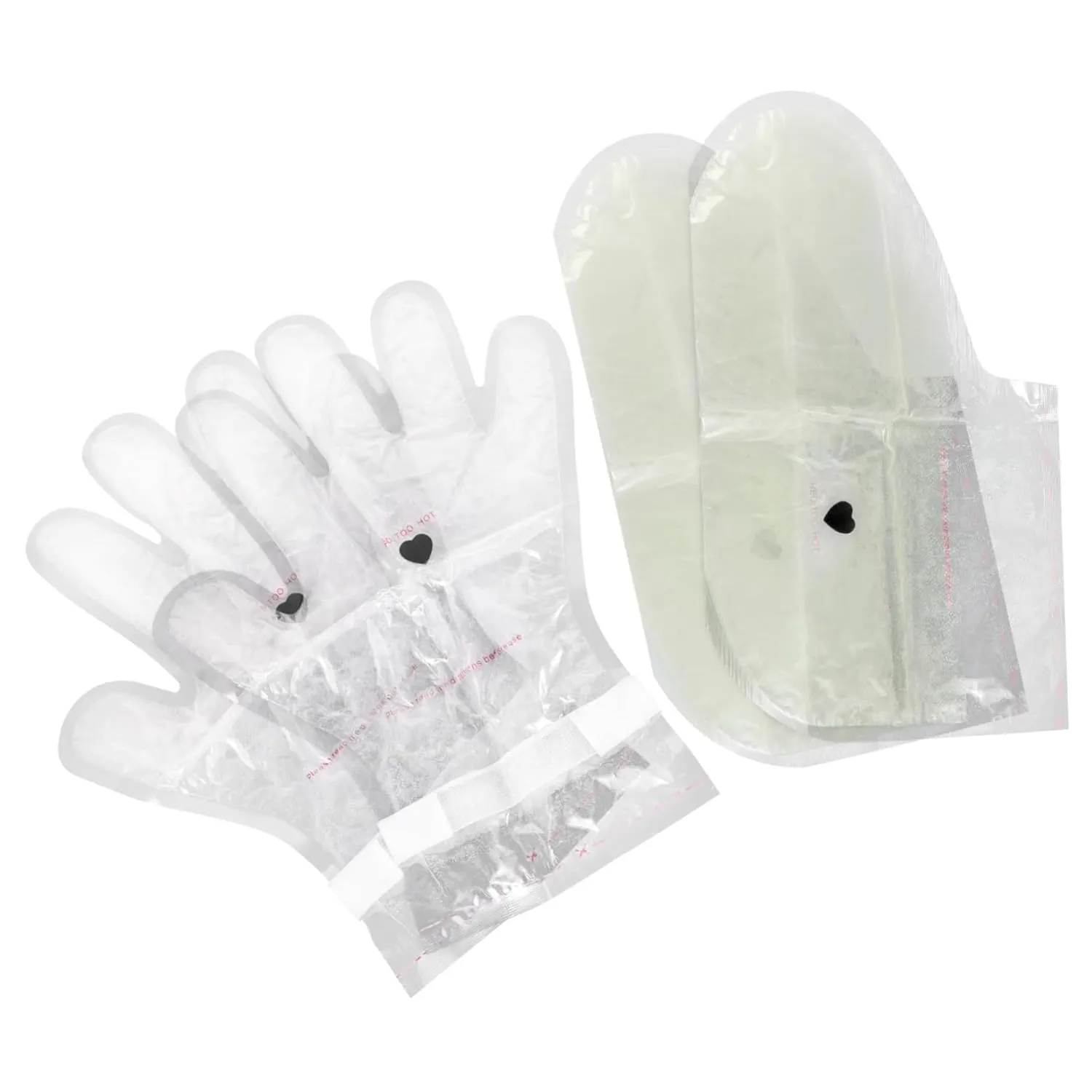 Hemoton 2 Pairs Hand Cares Gloves Paraffin Wax Covers for Hand Moisturizing Foot Pouches Spa Liners Skin Set