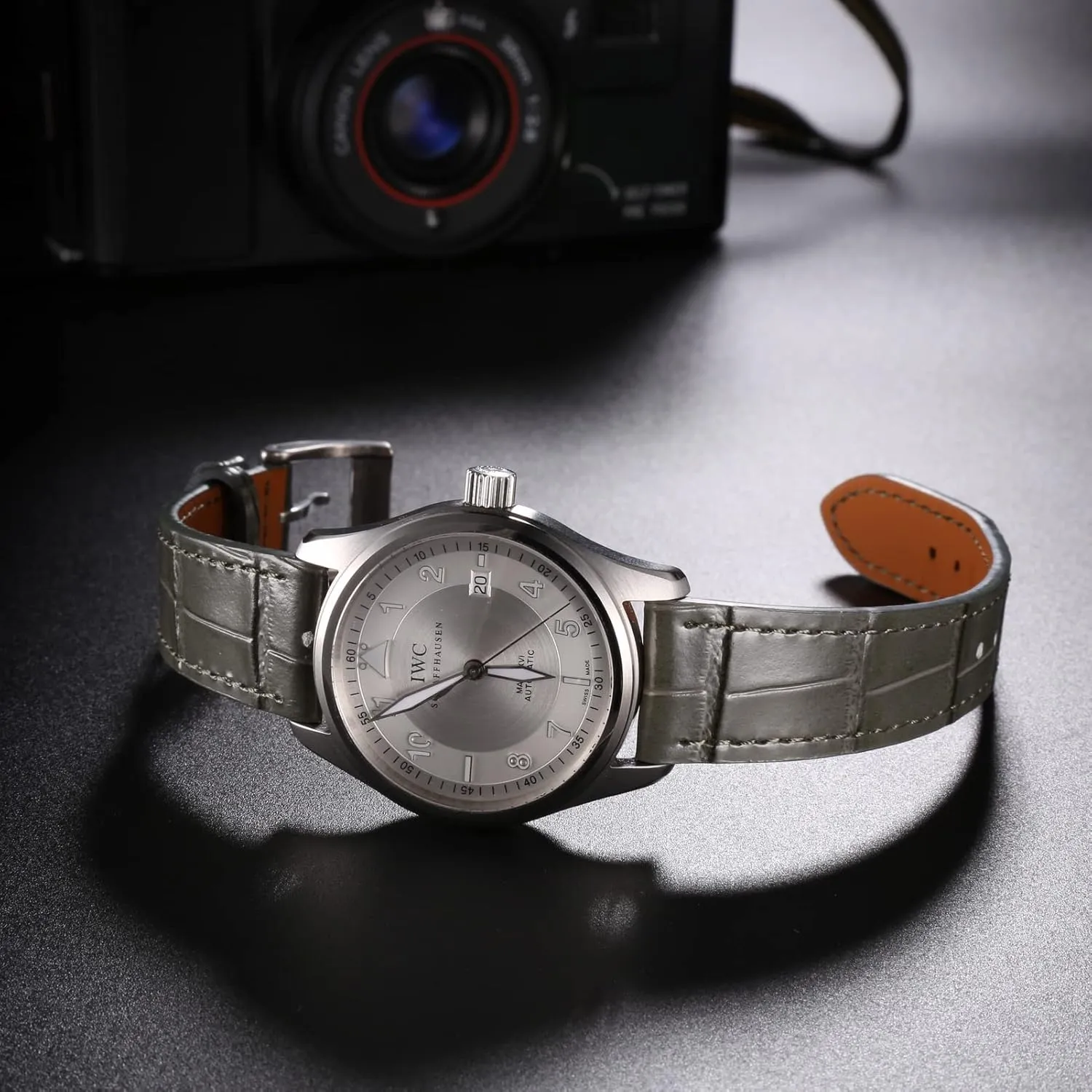 Hemsut Alligator Grain Leather Watch Band, Quick Release Genuine Leather Watch Strap 18mm,19mm, 20mm, 21mm 22mm for Men and Women