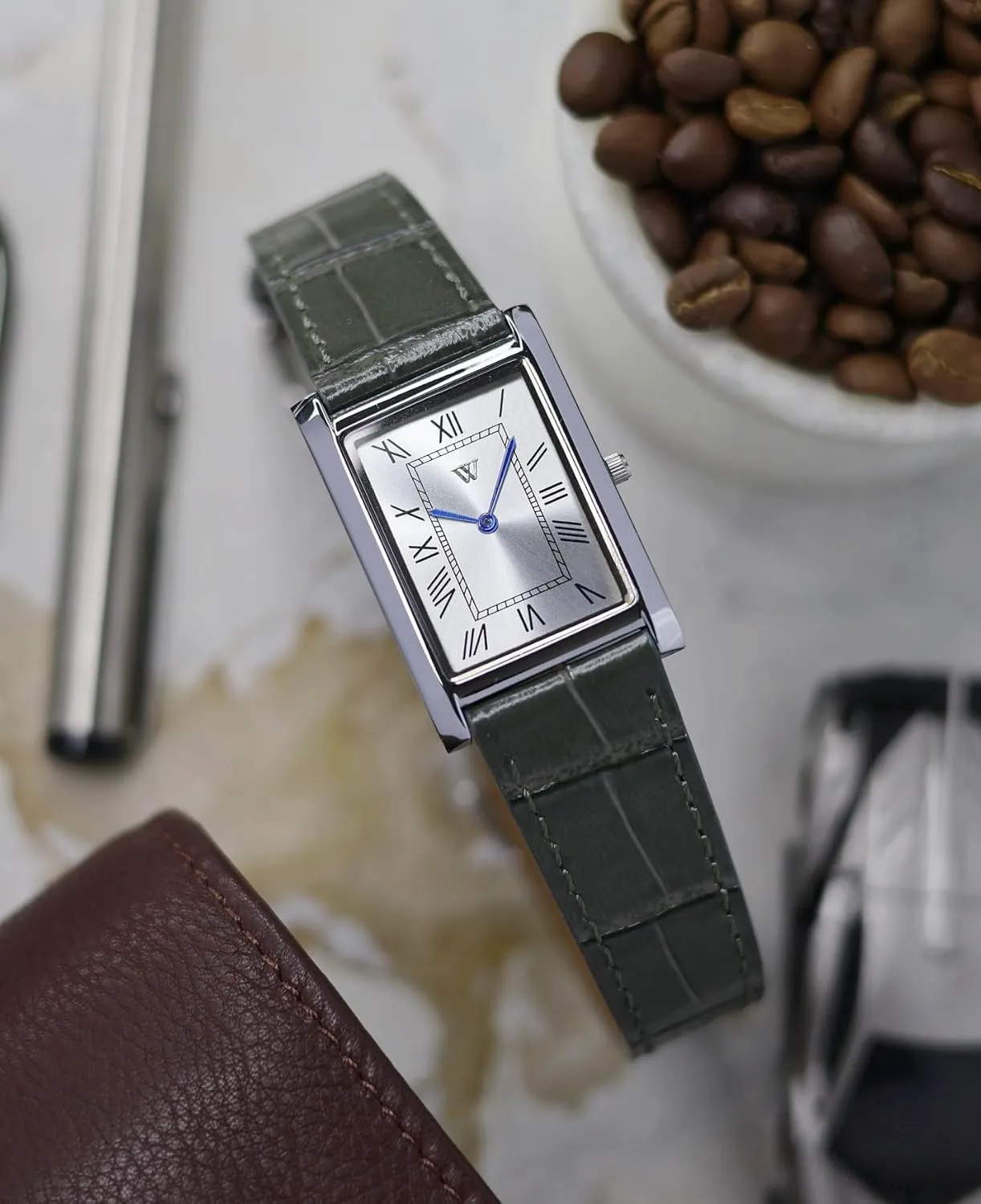 Hemsut Alligator Grain Leather Watch Band, Quick Release Genuine Leather Watch Strap 18mm,19mm, 20mm, 21mm 22mm for Men and Women