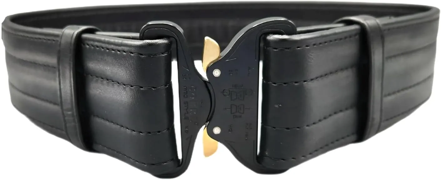 Hero's Pride 2.25" Leather Duty Belt, AirTek Basix Rugged Hook Lined Leather Belt, Quick Release Buckle, Plain Finish