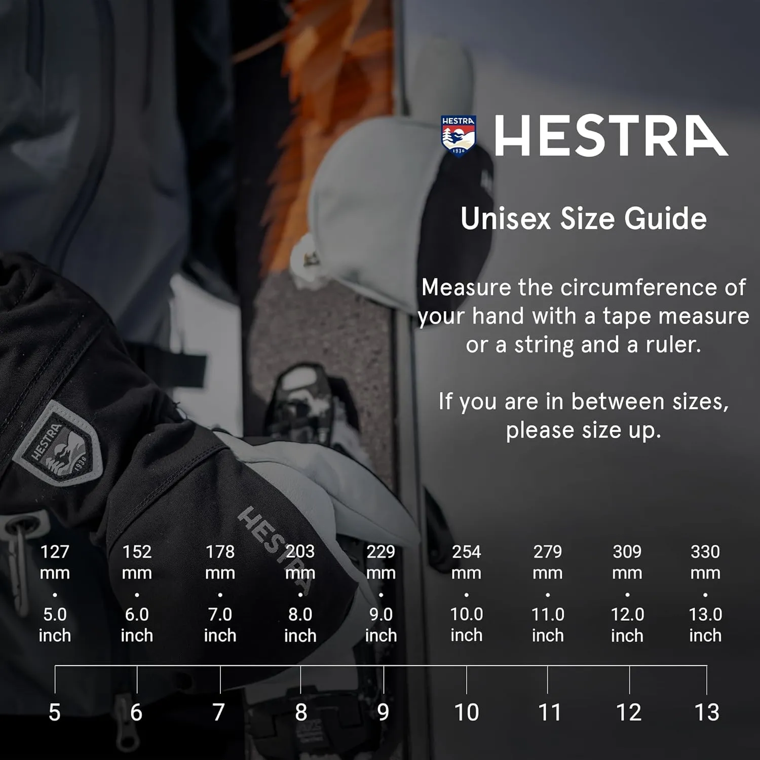 Hestra Unisex Gauntlet Sr 5-Finger Glove, Waterproof, Windproof Insulated Gloves for Skiing & Snowboarding, Men & Women