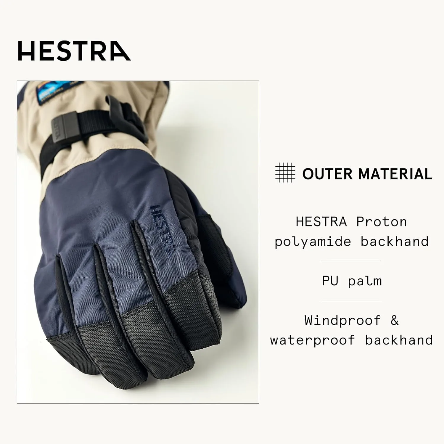 Hestra Unisex Gauntlet Sr 5-Finger Glove, Waterproof, Windproof Insulated Gloves for Skiing & Snowboarding, Men & Women