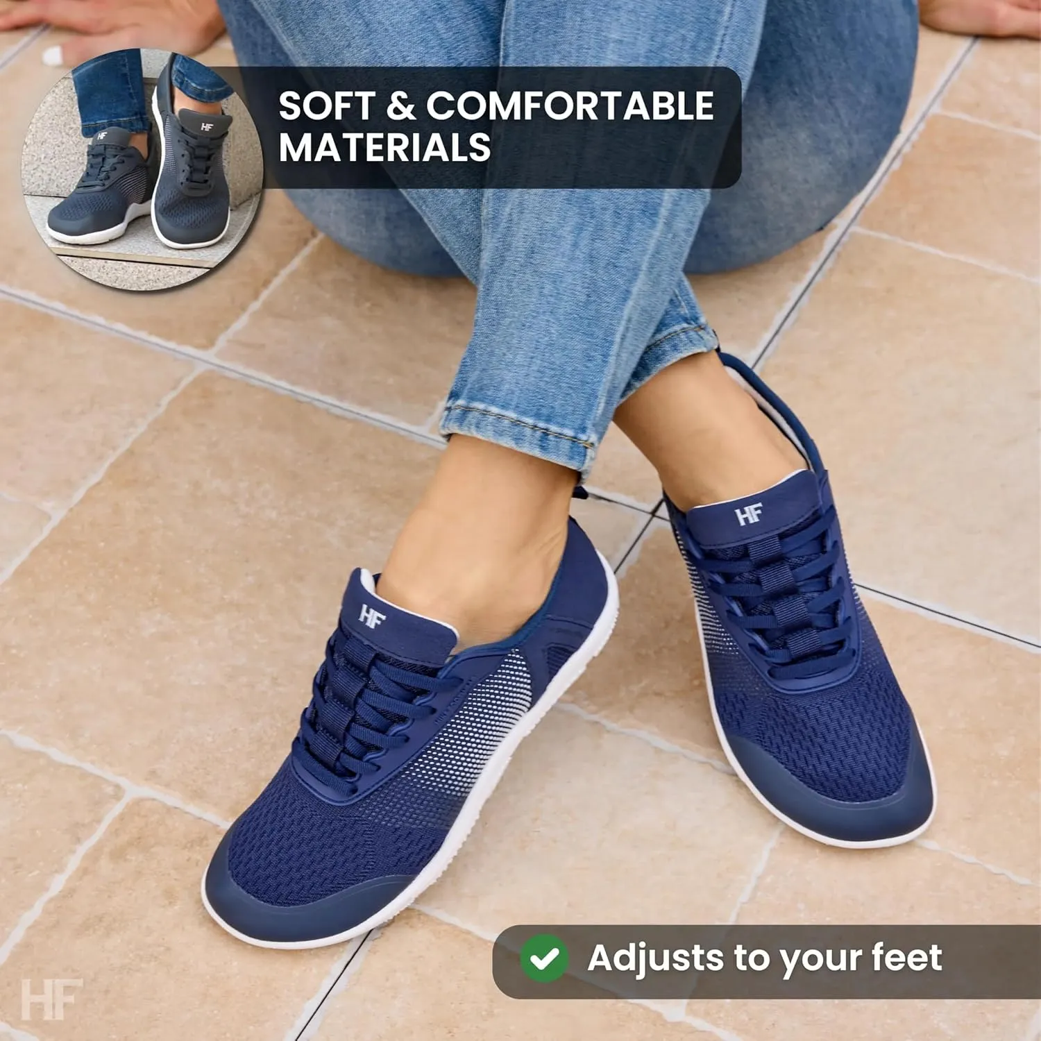 HF Stride – Hands-Off & Ergonomic Barefoot Shoes, Thin Sole & Ultra-Light, Effortless Wear Unisex