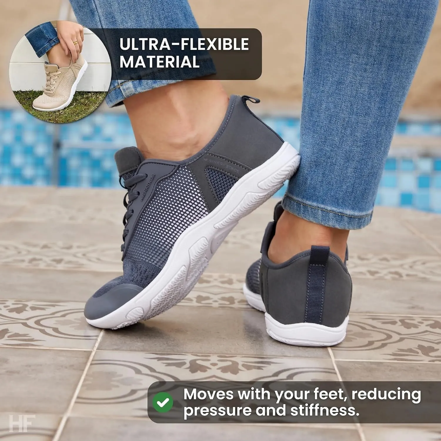 HF Stride – Hands-Off & Ergonomic Barefoot Shoes, Thin Sole & Ultra-Light, Effortless Wear Unisex