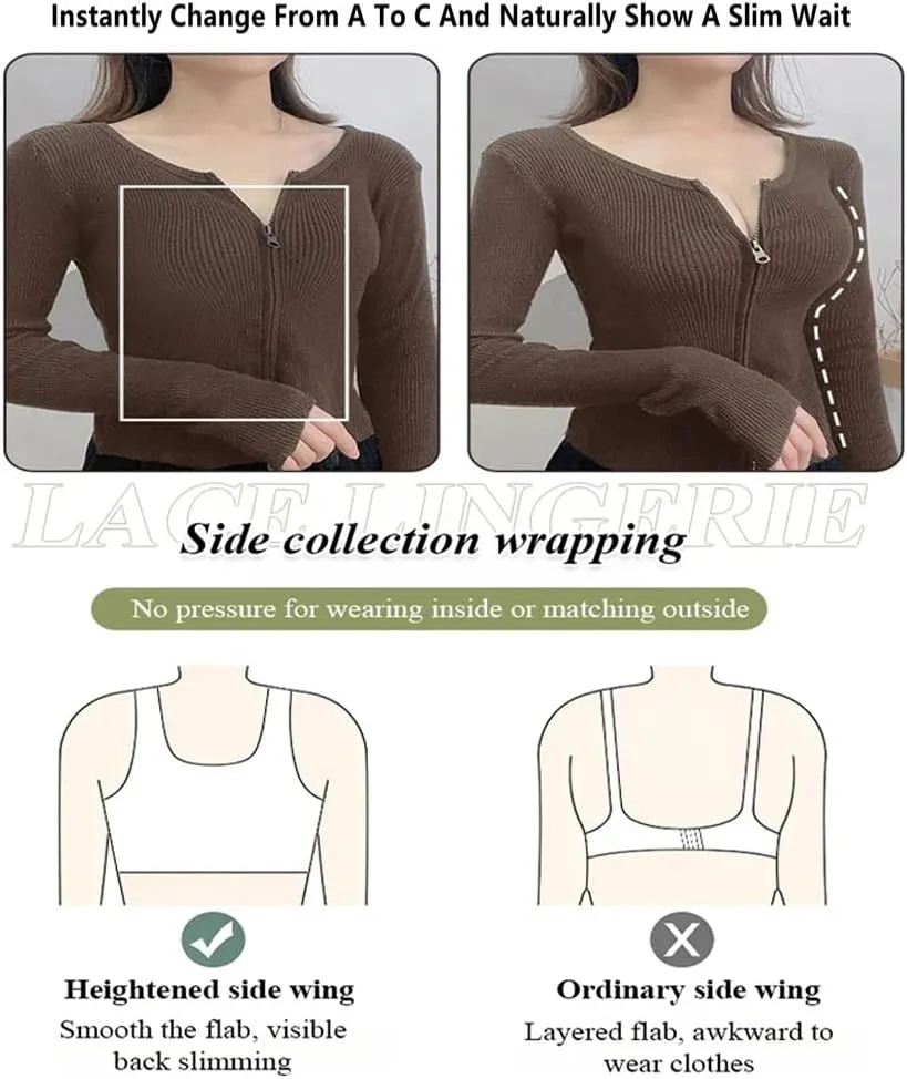 Ice Silk Lace Cooling Comfort Bra, Ellebloom Bra, Miracharm Lace Buttonless Ultra Thin Lifting Bras for Women&Senior
