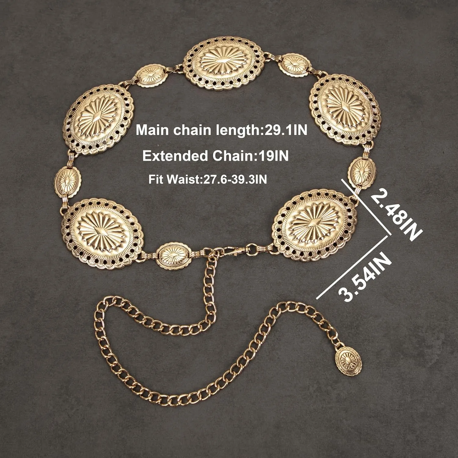 ILuvatar Luvatar Womens Metal Chain Dress Belt Hollow Out Daisy Sweater Belt Decorated Skinny Waist Belt