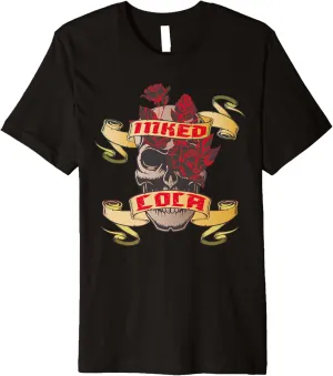 Inked and Lola Tattoo Skull Red Roses Family Premium T-Shirt