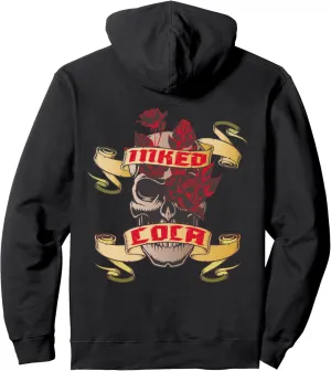 Inked and Lola Tattoo Skull Red Roses Family Pullover Hoodie