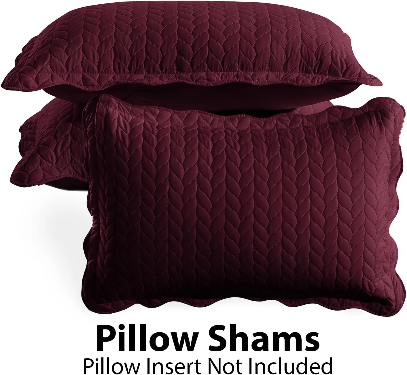 IR Imperial Rooms Twin Quilt Bedding Set Size (68” x 86”)   1 Pillow Shams (20” x 26”   2”) - 2 Pcs Summer Season Lightweight Reversible Microfiber Coverlet Embossed Quilt Bedspread (Burgundy)
