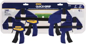 IRWIN QUICK-GRIP Bar Clamp, One-Handed, Mini, 6-Inch (2), 12-Inch (2), 4-Pack (1964748) Blue, Yellow