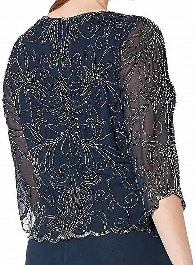 J Kara Women's Plus-Size Scoop-Neck Long Dress