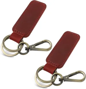 Jack&Chris Genuine Leather Car Keychain, Universal Key Fob Keychain, Leather Key Chain Holder for Men and Women, JC306