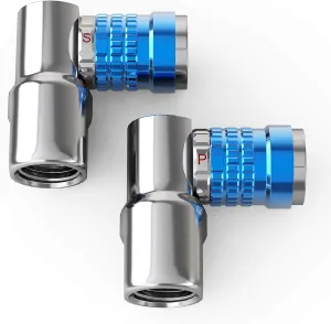 JACO Lightning L3-Series Bike Tire Air Chuck for Presta & Schrader Valves - 1/4" F-NPT (Open Flow) (Pack of 2)