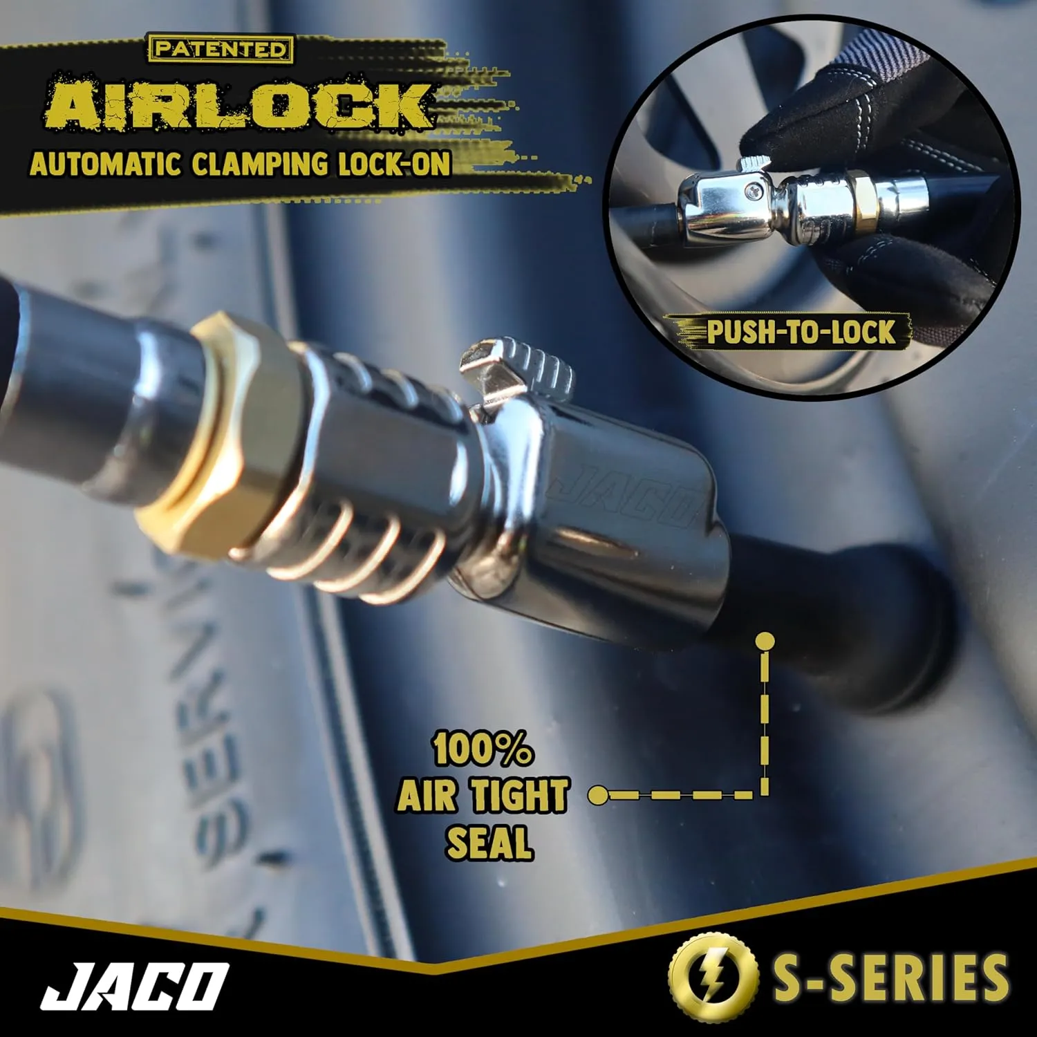 JACO Lightning S-Series Tire Air Chuck - 1/4" F-NPT (Open Flow) (2-Pack)