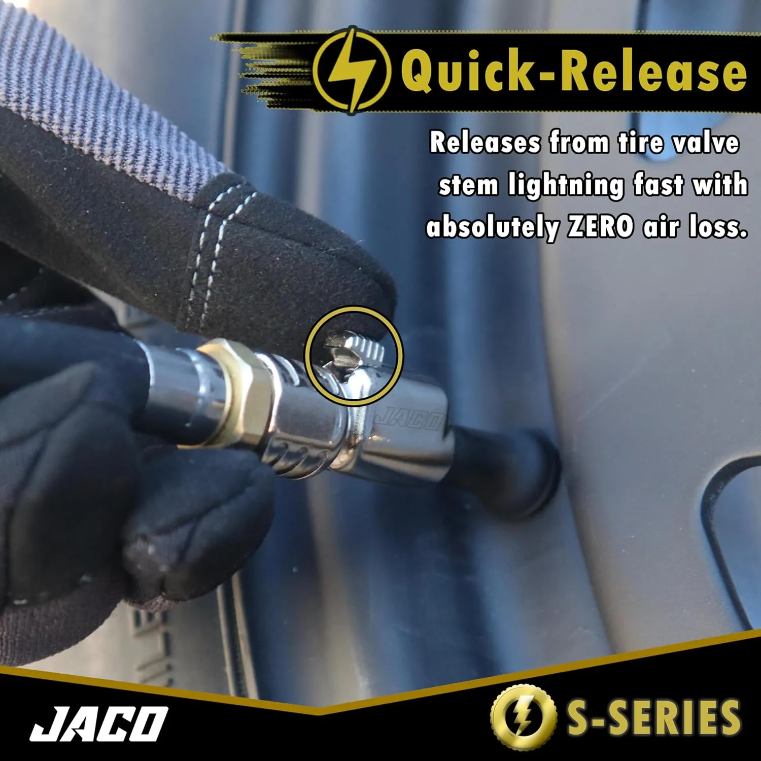 JACO Lightning S-Series Tire Air Chuck - 1/4" F-NPT (Open Flow) (2-Pack)