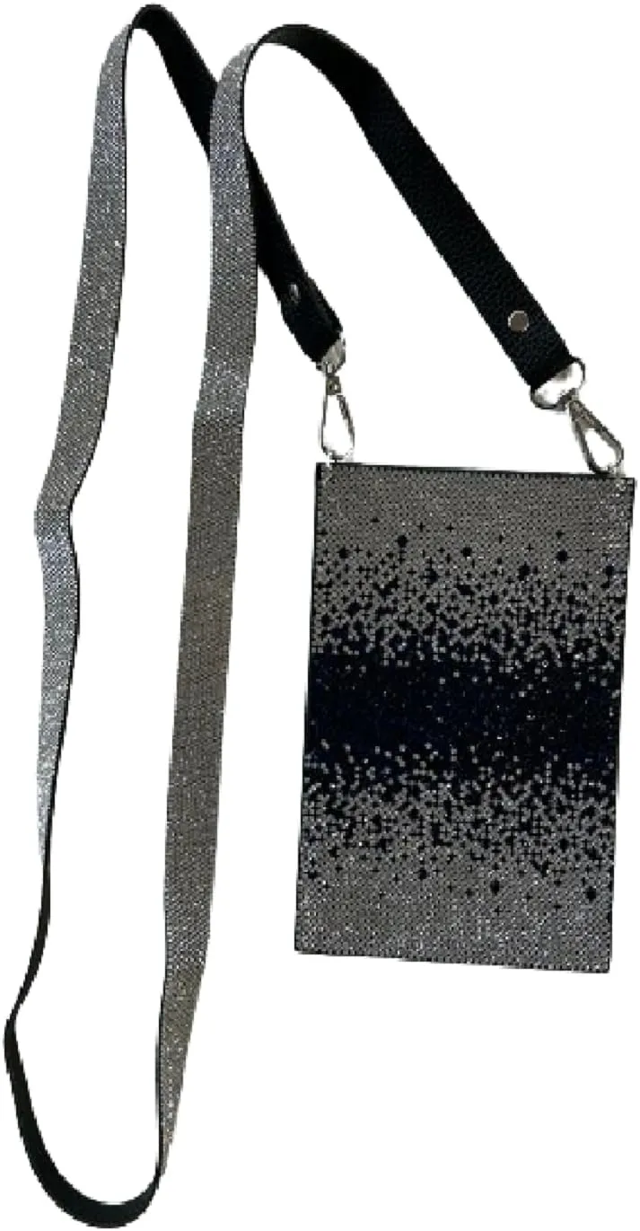 Jacqueline Kent JKBG118.NYSI Mariners Cross Cellphone Crossbody Purse 7 Inches x 4.75 Inches Navy Silver Wave