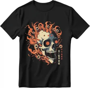 Japanese Anime Skull Shirts for Men Harajuku Graphic Tee Gifts Short Sleeve T Shirt