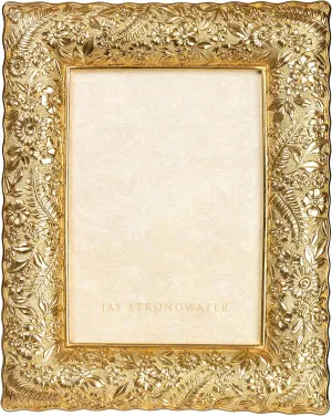 Jay Strongwater Katerina Ruffle Edge Floral 5" x 7" Frame - Gold