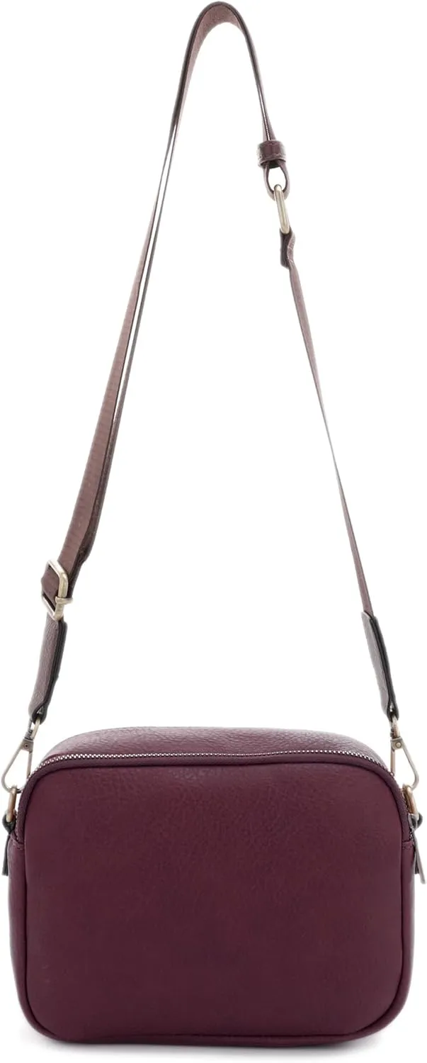 JESSIE & JAMES Small Concealed Carry Camera Crossbody Purse with Wide Shoulder Strap