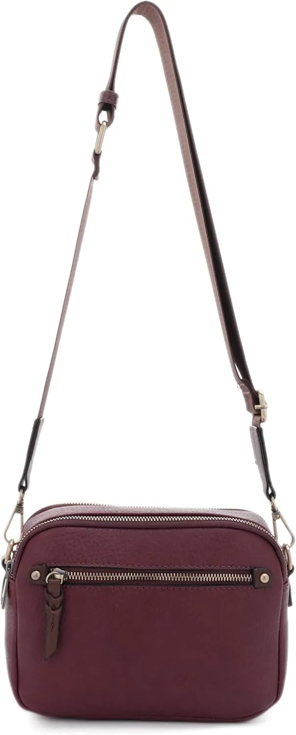 JESSIE & JAMES Small Concealed Carry Camera Crossbody Purse with Wide Shoulder Strap