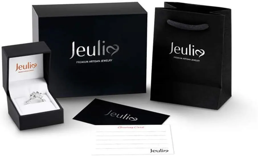 Jeulia Skull Engagement Ring Sets Sterling Silver Promise Eternity Band Rings Diamond Princess Cut with Cubic Zirconia Wedding Engagement Anniversary Promise Rings Bridal Sets