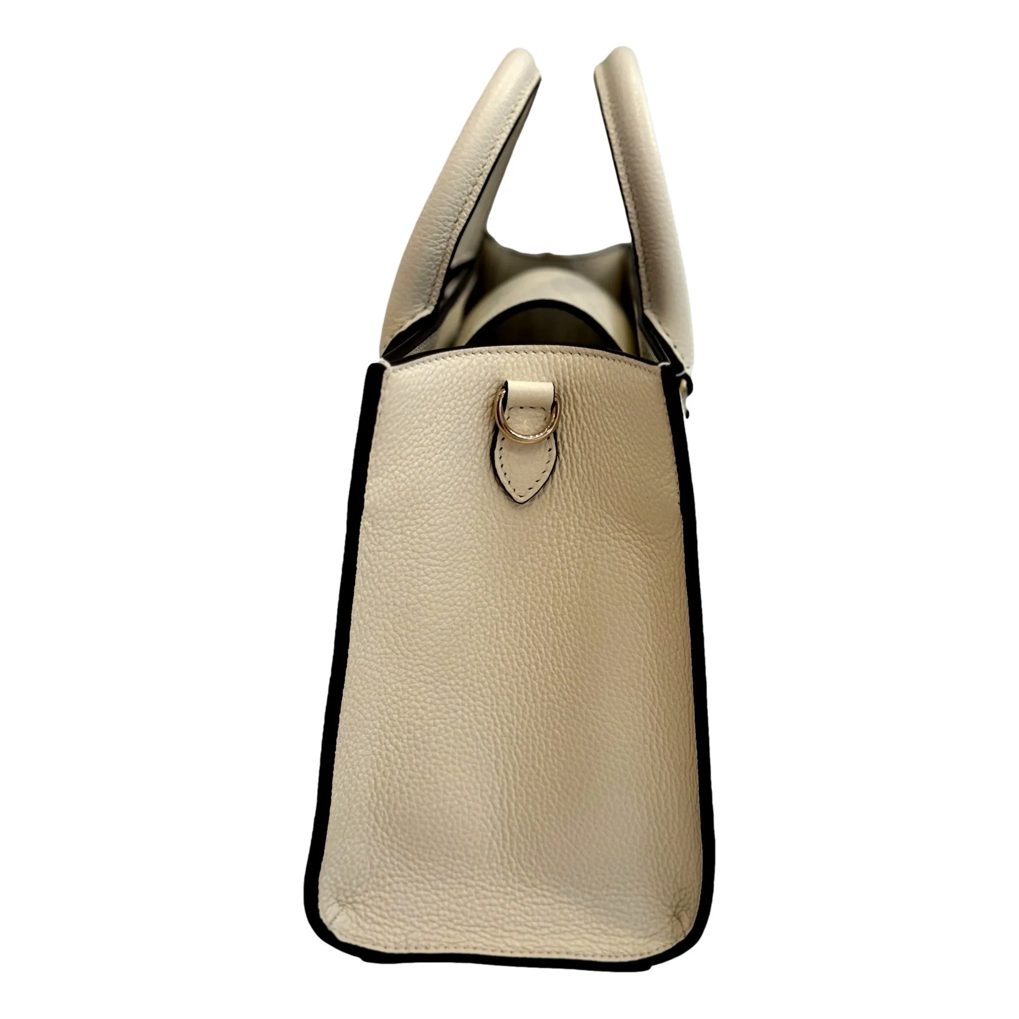 Jimmy Choo Book Medium Tote Crossbody Bag Embossed Ivory Leather