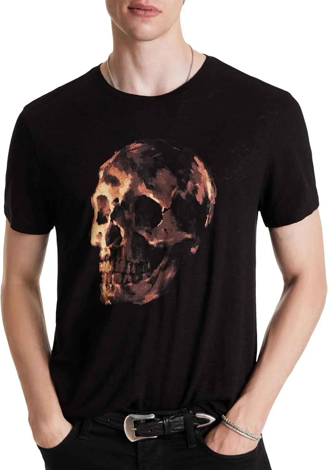 John Varvatos Men's Oil Skull Tee