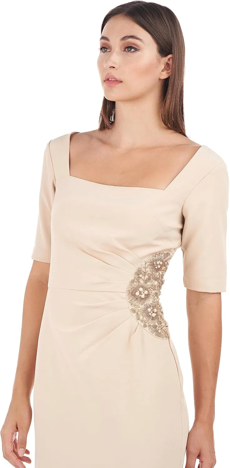JS Collections Women's Ashley Draped Column Gown