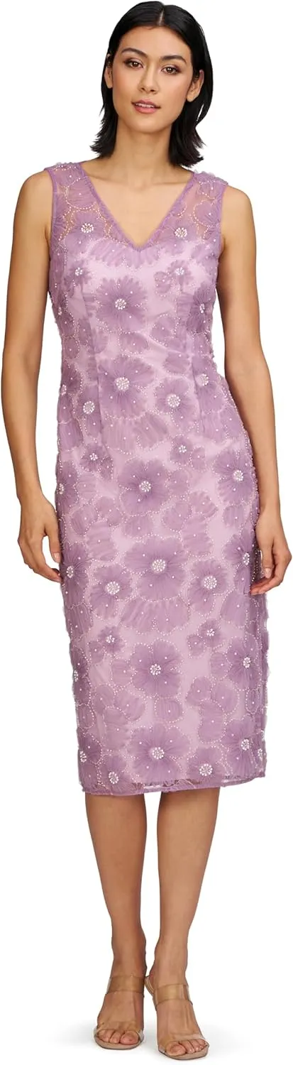 JS Collections Women's Autumn V-Neck Cocktail