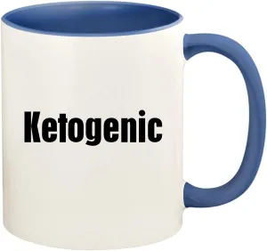 Ketogenic - 11oz Ceramic Colored Handle and Inside Coffee Mug Cup, Cambridge Blue