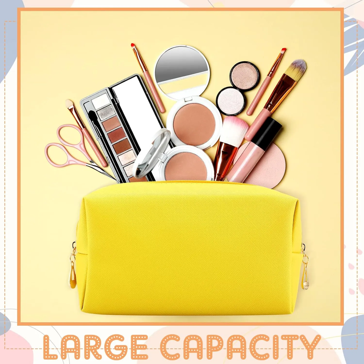 Kigeli 15 Pcs Aesthetic Makeup Bags PU Leather Cosmetic Pouches Waterproof Plain Toiletry Bags Makeup Pouches Bulk for Women Party Gift Travel Storage Organizer (Pink)