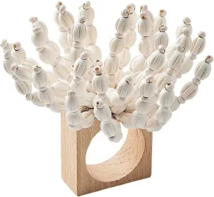 Kim Seybert Reed Napkin Ring in White, Set of 4