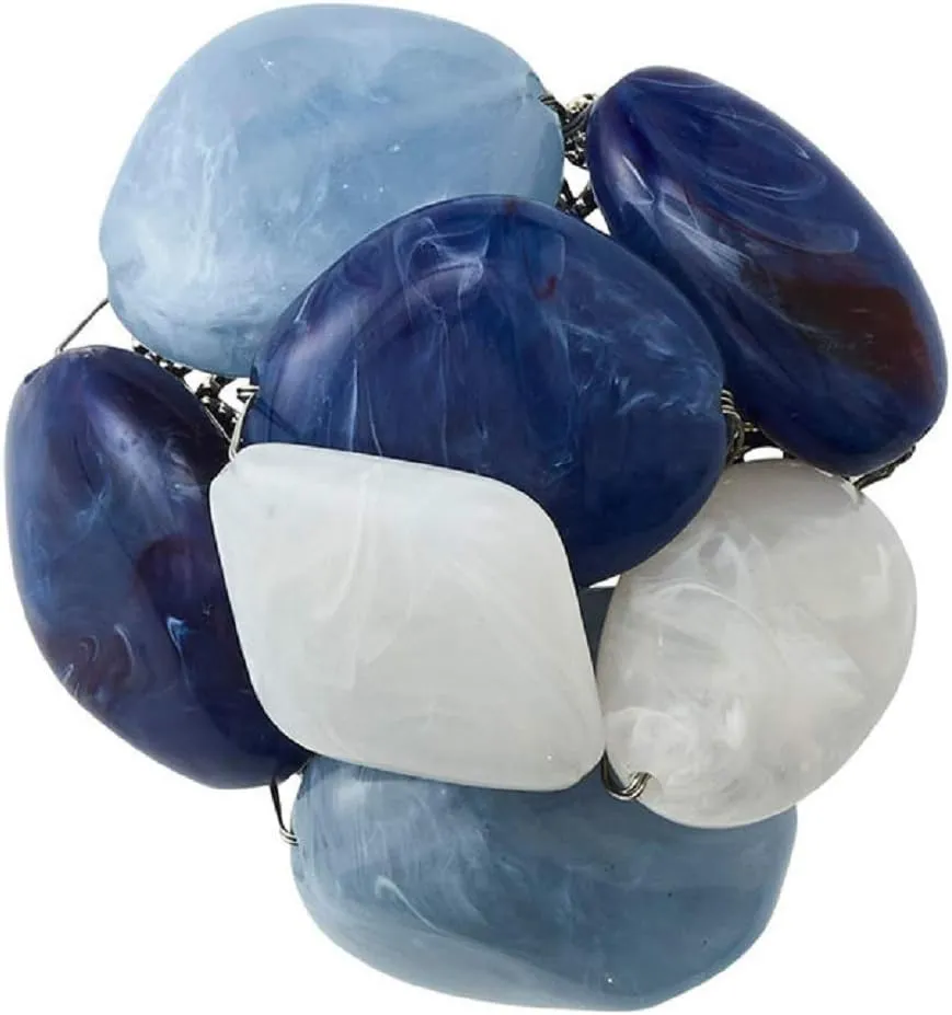 Kim Seybert Sea Stone Napkin Rings, Set of 4 (Navy)