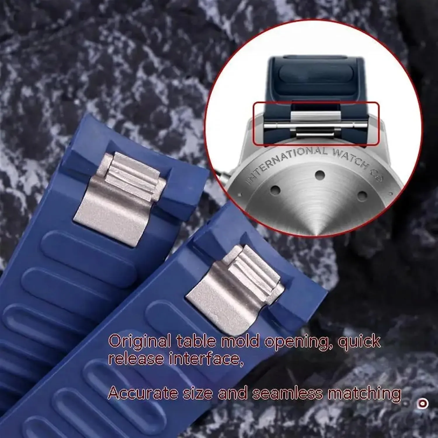 KLVN Fluororubber Strap For IWC Aquatimer Family Darwin's Adventure IW376803 IW379503 Watch Band Quick-release 22MM Men