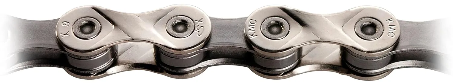 KMC X9 9 Speed Chain, Silver/Grey, 122 Link
