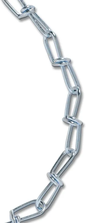 Koch A15932 3/0 Diameter by 20-Feet, Double Loop Electro Galvanized Chain, Tie-Out Chain, Gate Chain, Playground Chain, Zinc Plated, up to 305 lbs. Working Load Limit