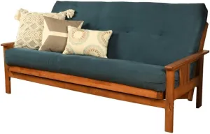 Kodiak Furniture Cotton and Foam Full-Size Futon 7" Mattress in Suede Blue-Frame Not Included